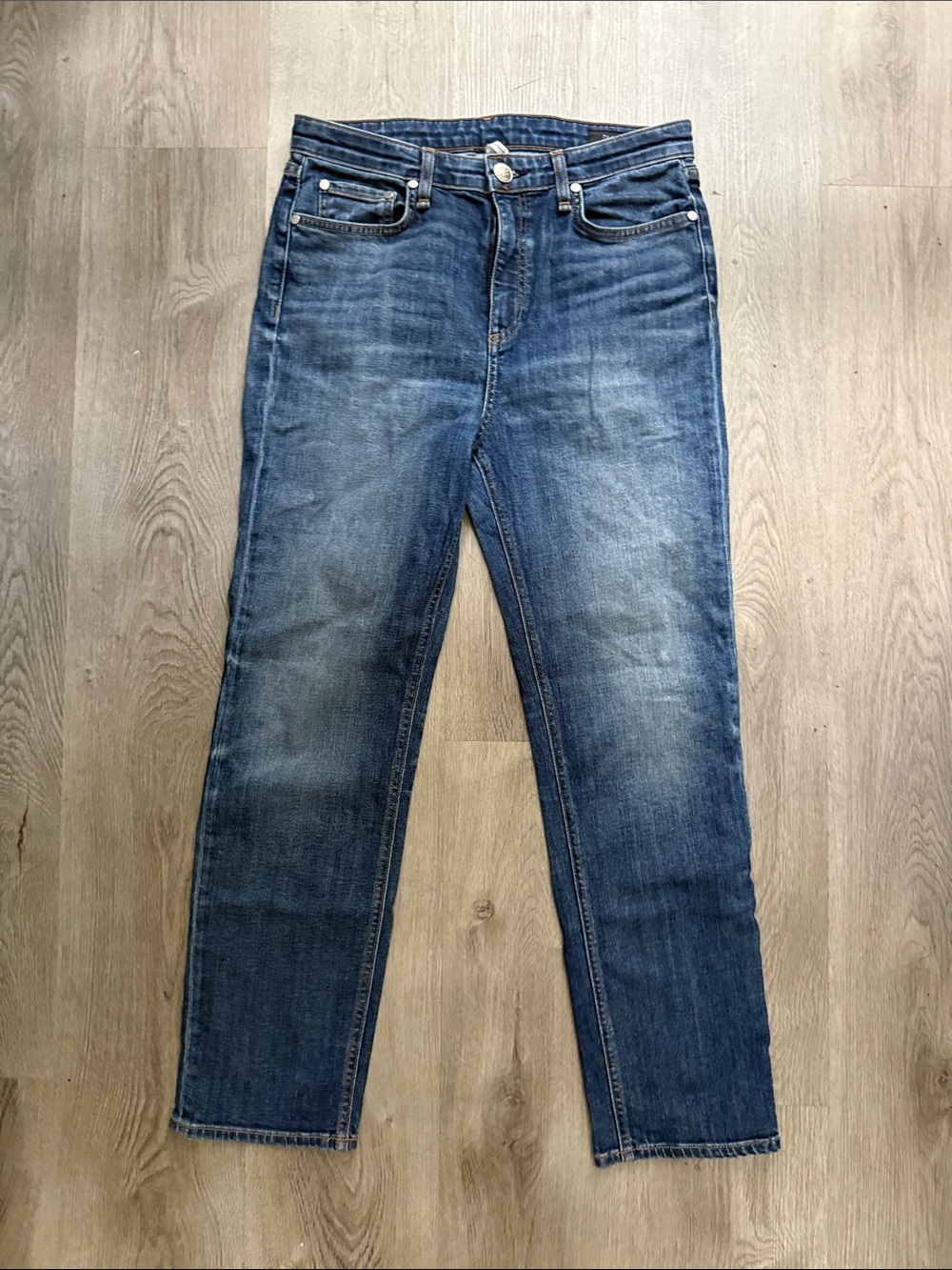 Rag & Bone women’s Faded Blue Slim Straight Jeans